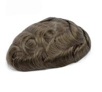 Mens Wig Parrucca in pelle PU for uomo, sistema di sostituzione dei capelli con iniezione di capelli umani da 0,12-0,14 mm, protesi for capelli da uomo Toupee for Men(#5,6x8)