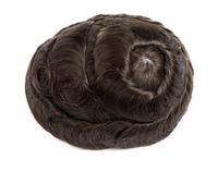 Mens Wig Protesi capillare maschile con capelli umani indiani, sistema di capelli su tutta la pelle, senza nodi, parrucchino da uomo Toupee for Men(Medium Brown,8x10)