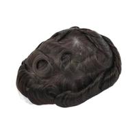Mens Wig Sistemi di sostituzione dei capelli umani da uomo, toupet for capelli da uomo, pezzo di capelli mono NPU fine, attaccatura naturale dei capelli Toupee for Men(Dark brown,6"X8")