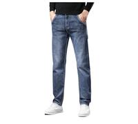 Men's Winter Casual Jeans Outdoor Velvet Denim Pants (Blue, 38)