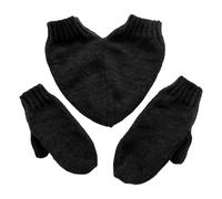 Mens Winter Gloves - Lover Pair Thermal Handwear, Interlocking Knit Mitten Set Featuring Heart Design, Coziy Fashion Piece Crafted Women Gentlemen Promenade Festival Season Romance Costume Travel