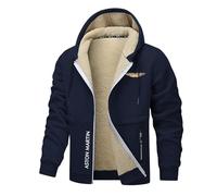 Men's Winter Jacket A.s.t.o.n M.a.r_tin, Full-Zip Coat, Fashion Printed Cardigan, for Autumn and Spring(Navy blue,L)