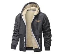 Men's Winter Jacket A.s.t.o.n M.a.r_tin, Full-Zip Coat, Fashion Printed Cardigan, for Autumn and Spring(Dark Grey,XXL)