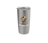 Mens Women Do What I Want Tiny Dinosaur Bearded Dragon Lover Bicchiere termico in acciaio inox doppia parete