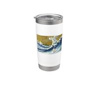 Mens Women Retro Vintage Surfing Wave German Shepherd Lover Bicchiere termico in acciaio inox doppia parete