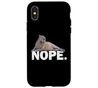 Mens Womens Boys Girls Meme Lover NOPE Capybara Custodia per iPhone X/XS