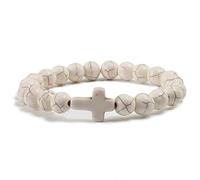 Men's Women's Bracelets Wristband，8Mm Stone Cross Male Female Bangle Women Men for all Occasions