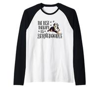 Mens & Womens Cute Best Therapy Bernedoodle Dog Lover Maglia con Maniche Raglan