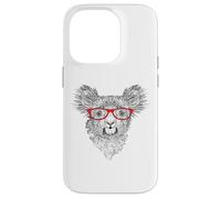 Mens Womens Cute Funny Hipster Red Glasses Koala Bear Lover Custodia per iPhone 14 Pro