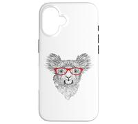 Mens Womens Cute Funny Hipster Red Glasses Koala Bear Lover Custodia per iPhone 16