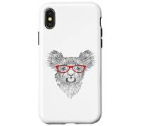Mens Womens Cute Funny Hipster Red Glasses Koala Bear Lover Custodia per iPhone X/XS