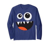 Men's Women's Cute Monster Face Costume Halloween Maglia a Manica