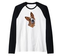 Mens Womens Cute Watercolor Illustration Art Basenji Lover Maglia con Maniche Raglan