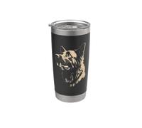 Mens Womens Dog Lover Retro Vintage German Shepherd Bicchiere termico in acciaio inox doppia parete