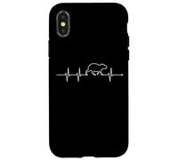 Mens & Womens EKG Heartbeat Meme Lover Capybara Custodia per iPhone X/XS