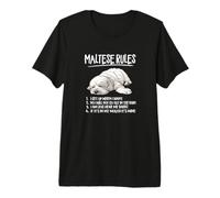 Mens Womens Funny Cute Rules Sleeping Napping Maltese Lover Maglietta Premium