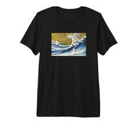 Mens & Womens Funny Retro Vintage Surfing A Wave Cow Lover Maglietta Premium