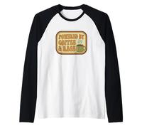 Mens Womens Funny Vintage Retro Powered By Coffee & Rage Maglia con Maniche Raglan
