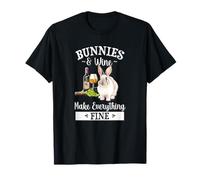 Mens Womens Girls Bunnies & Wine Fine Rabbit Lover Maglietta
