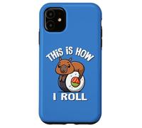 Mens Womens Kawaii Japanese Sushi How I Roll Capybara Lover Custodia per iPhone 11