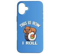 Mens Womens Kawaii Japanese Sushi How I Roll Capybara Lover Custodia per iPhone 16 Plus