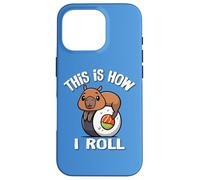 Mens Womens Kawaii Japanese Sushi How I Roll Capybara Lover Custodia per iPhone 16 Pro
