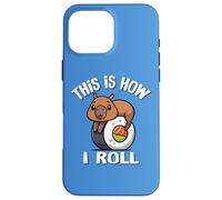 Mens Womens Kawaii Japanese Sushi How I Roll Capybara Lover Custodia per iPhone 16 Pro Max