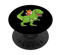 Mens Womens Kids Boys Kawaii Dino Dinosaur Red Fox Lover PopSockets PopGrip Adesivo