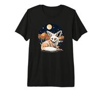 Mens Womens Kids Cute Night Desert Animal Lover Fennec Fox Maglietta Premium