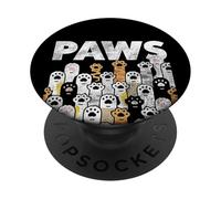 Men's Women's Kids Graphic Tees - Cat Dogs Paws Short Sleeve PopSockets PopGrip Adesivo