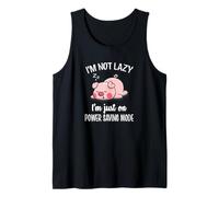 Mens Womens Kids Lazy Power Saving Cute Show Pig Lover Canotta