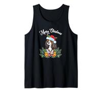 Mens Womens Kids Merry Christmas Santa Cavalier Dog Mom Canotta
