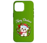 Mens Womens Kids Merry Christmas Santa Wreath Shih Tzu Lover Custodia per iPhone 16 Pro Max