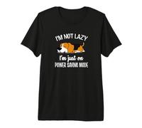 Mens Womens Kids Not Lazy Power Saving Mode Beagle Dog Lover Maglietta Premium