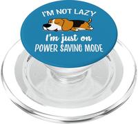 Mens Womens Kids Not Lazy Power Saving Mode Beagle Dog Lover PopSockets PopGrip per MagSafe