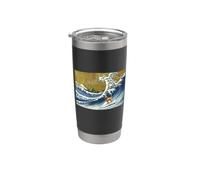 Mens Womens Kids Retro Vintage Surfing A Wave Cocker Spaniel Bicchiere termico in acciaio inox doppia parete