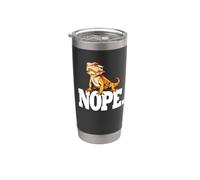Mens Womens Kids Tiny Dinosaur NOPE Bearded Dragon Lover Bicchiere termico in acciaio inox doppia parete