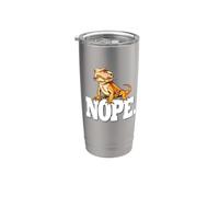 Mens Womens Kids Tiny Dinosaur NOPE Bearded Dragon Lover Bicchiere termico in acciaio inox doppia parete