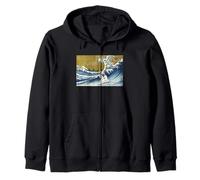 Mens Womens Kids Vintage Surfing Wave Wire Fox Terrier Lover Felpa con Cappuccio