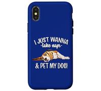 Mens Womens Kids Wanna Take Naps and Pet My Beagle Dog Lover Custodia per iPhone X/XS
