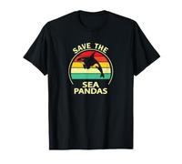 Mens Womens Killer Whale Save The Sea Pandas Orca Lover Maglietta