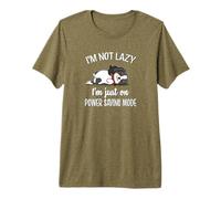 Mens Womens Not Lazy Power Saving Tri Color Cavalier Mom Maglietta Premium