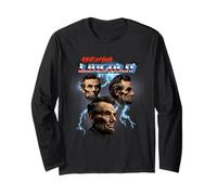 Mens Womens Retro 80s Heavy Metal Rock Band Abraham Lincoln Maglia a Manica