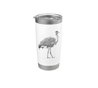 Mens Womens Retro Illustration Vintage Flightless Emu Lover Bicchiere termico in acciaio inox doppia parete