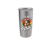 Mens Womens Retro Vintage Life Is Better Red Aussie Lover Bicchiere termico in acciaio inox doppia parete