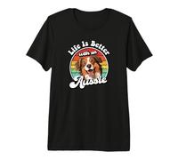 Mens Womens Retro Vintage Life Is Better Red Aussie Lover Maglietta Premium
