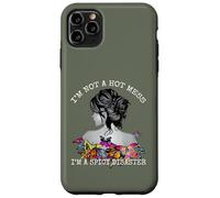 Mens Womens Spicy Disaster I'm not a Hot Mess Messy Bun Custodia per iPhone 11 Pro Max