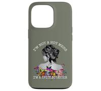 Mens Womens Spicy Disaster I'm not a Hot Mess Messy Bun Custodia per iPhone 13 Pro