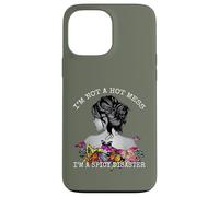 Mens Womens Spicy Disaster I'm not a Hot Mess Messy Bun Custodia per iPhone 13 Pro Max