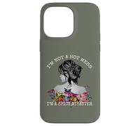 Mens Womens Spicy Disaster I'm not a Hot Mess Messy Bun Custodia per iPhone 14 Pro Max